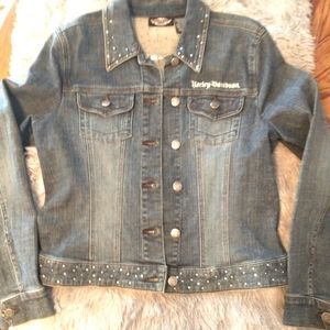 Women's Harley Davidson jean jacket size Medium.